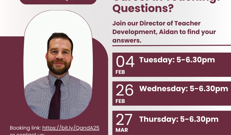 Online Q & A sessions with Aidan.